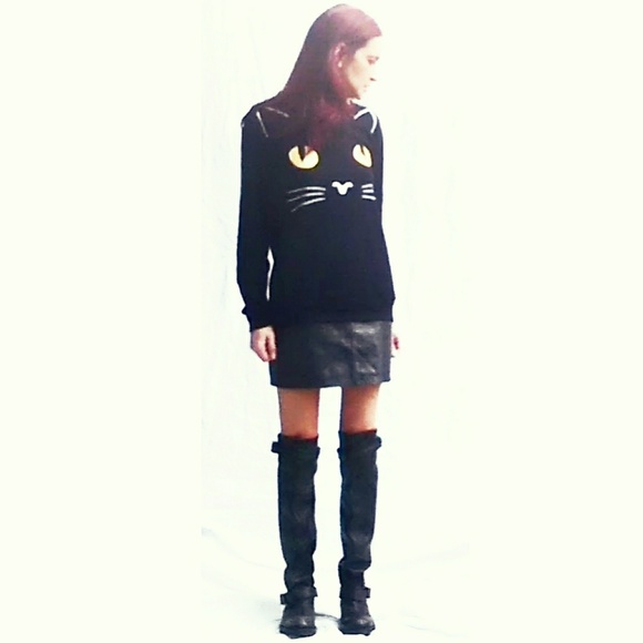 Vintage Black Leather Mini Skirt- Small - Picture 2 of 6